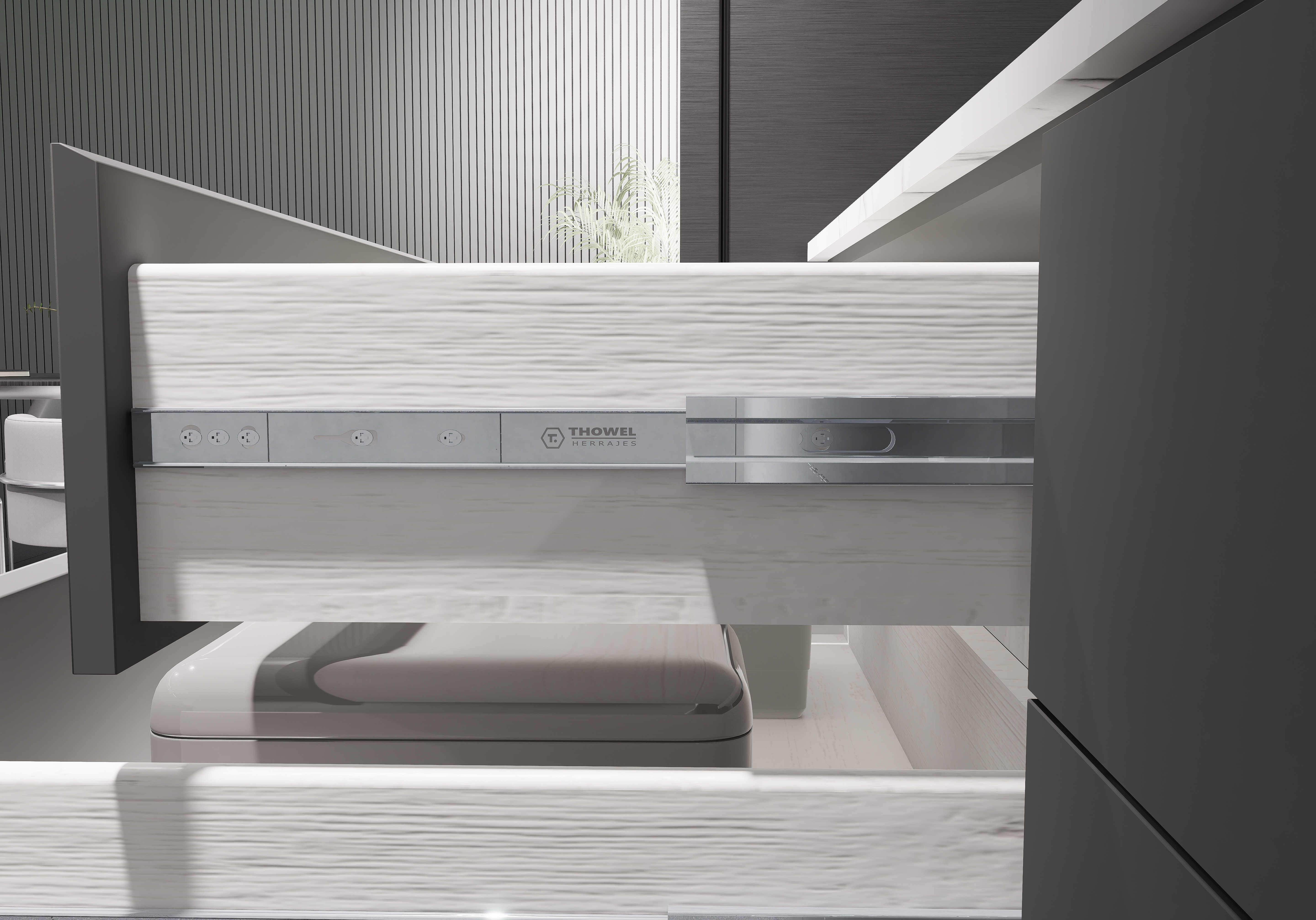 Corredera Telescópica Push Open